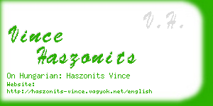 vince haszonits business card